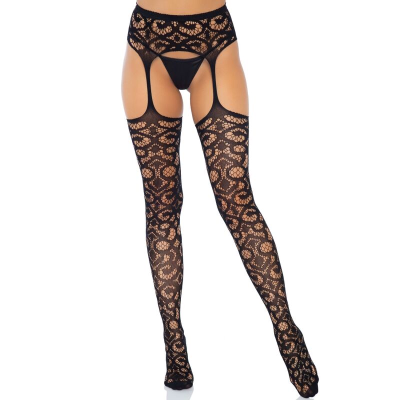 LEG AVENUE SCROLL PIZZO LEG AVENUE CALZE DA CINTURA TAGLIA UNICA