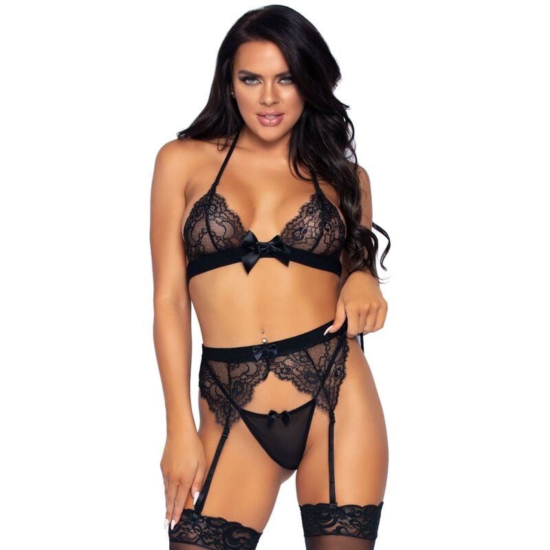 LEG AVENUE SET DE tre pezzi TOP, LIGUERO Y TANGA