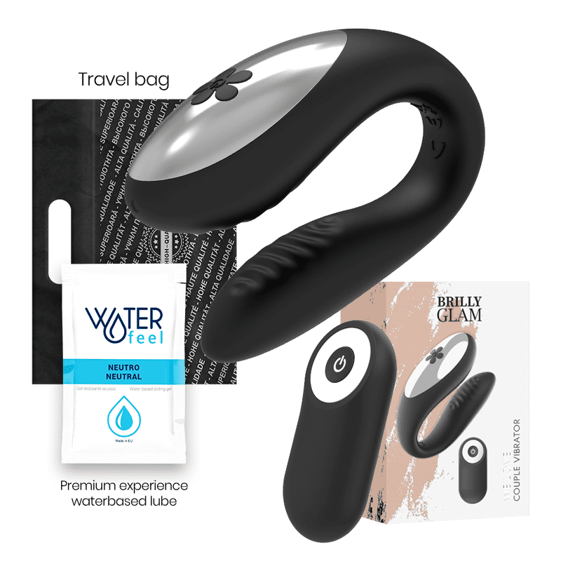 VIBRATORE PER COPPIE CON TELECOMANDO COLORE NERO BRILLY GLAM WE LOVE