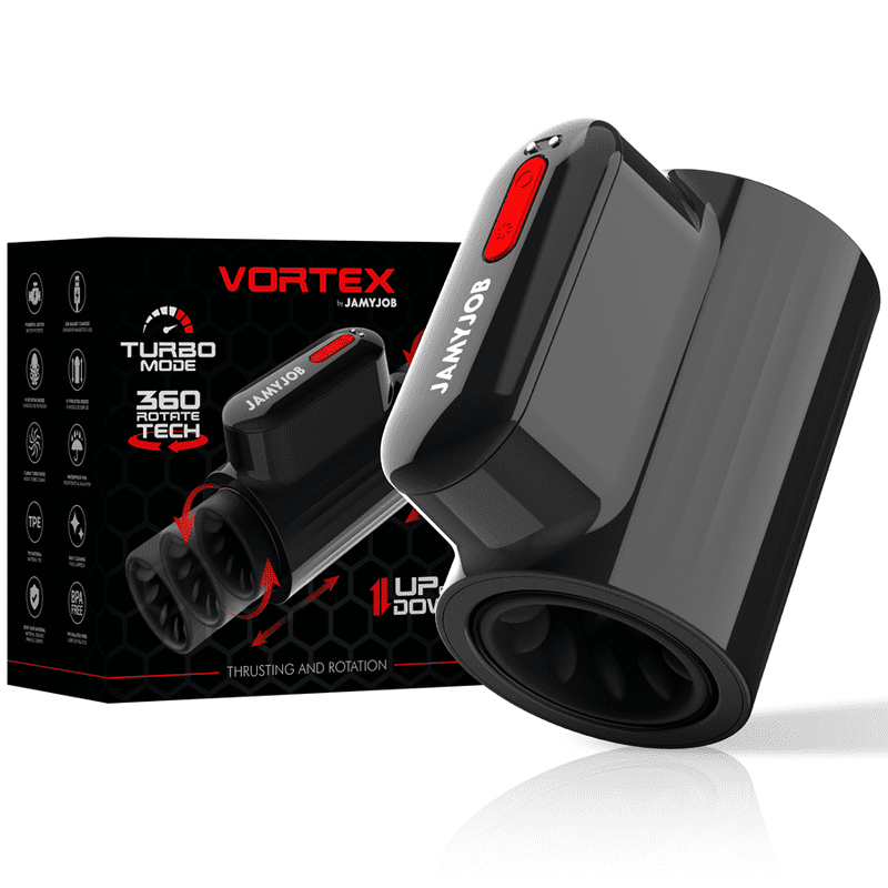 JAMYJOB - VORTEX MASTURBATORE TURBO CON SPINTA E ROTAZIONE A 360° SU E GIÙ