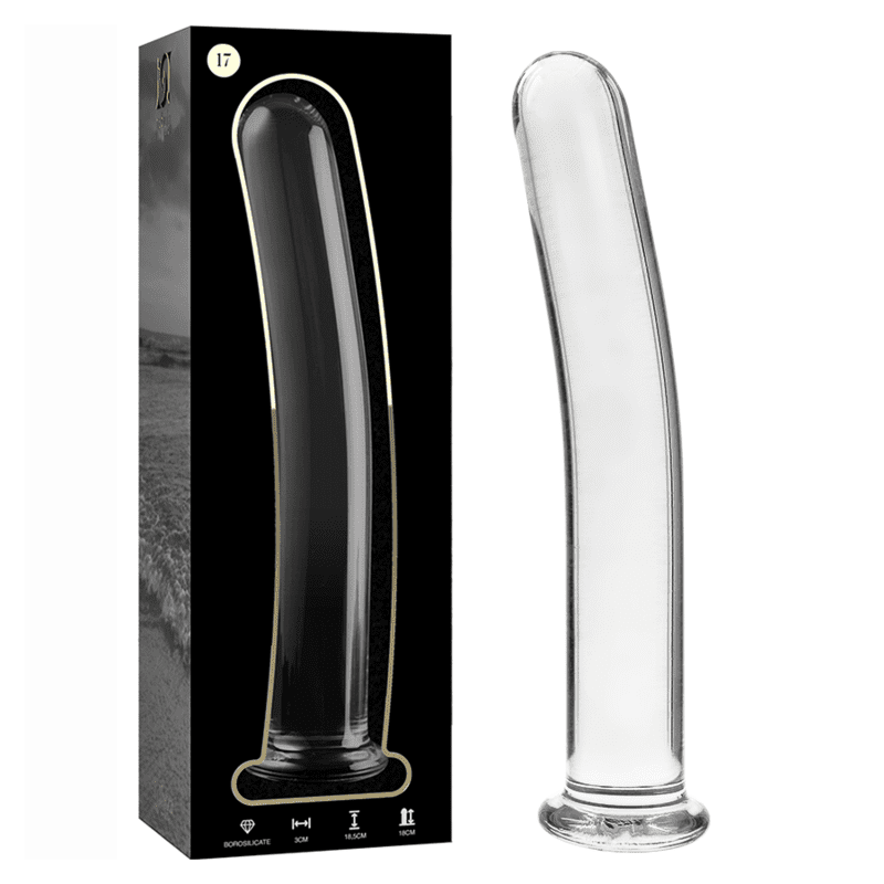 DILDO IN VETRO 18,5 X 3 CM TRASPARENTE