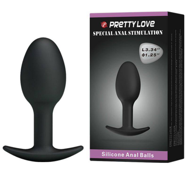 PLUG ANALE IN SILICONE - PRETTY LOVE - 6.5 CM NERO
