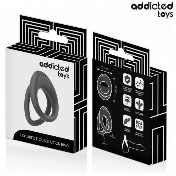 Addicted Toys - Anello per Pene a Doppia Texture 6 Addicted Toys - Anello per Pene a Doppia Texture 6