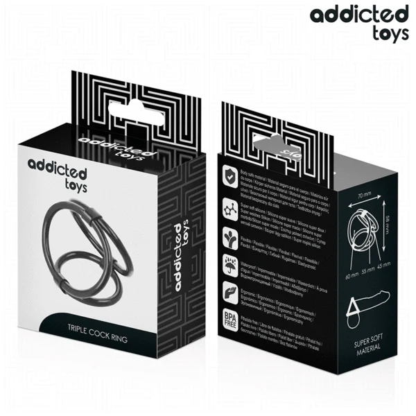 Addicted Toys - Anello per Pene Triplo 7 Addicted Toys - Anello per Pene Triplo 7