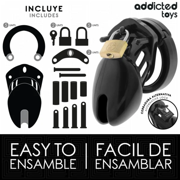 Addicted Toys Locked - Gabbia per Pene Obsidian Hold Taglia S 4