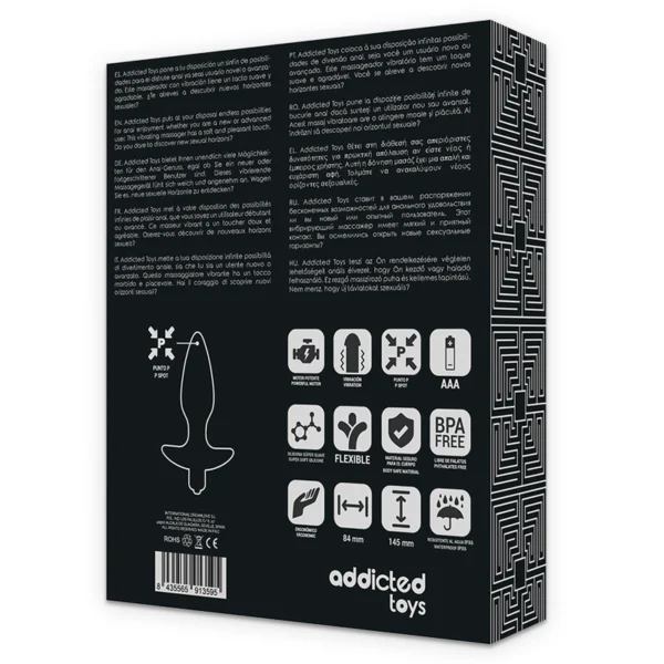 Addicted Toys - Massager Plug Anale con Vibrazione Nera 7 Addicted Toys - Massager Plug Anale con Vibrazione Nera 7