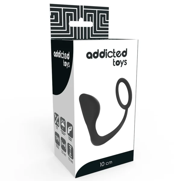 Addicted Toys - Plug Anale con Anello Pene Nero 4