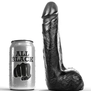 All Black - Dildo Realistico Nero Morbido 20 cm