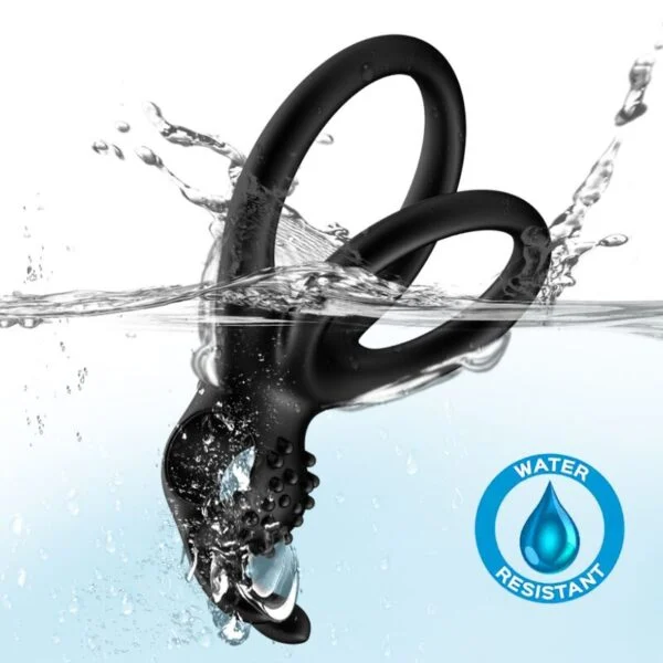 Armony - Anello Vibratore Doppio Traveller per Coppia Rabbit Black 2