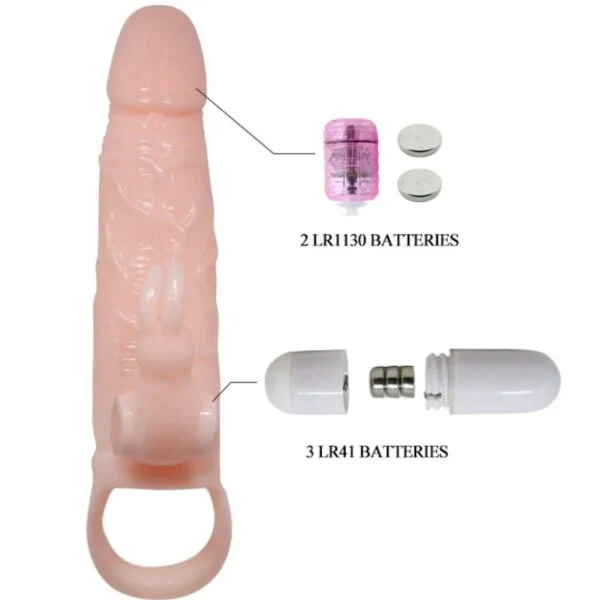Baile - Copertura Pene Uomo Coraggioso con Coniglio e Carne Doppio Motore 16.5 cm 6
