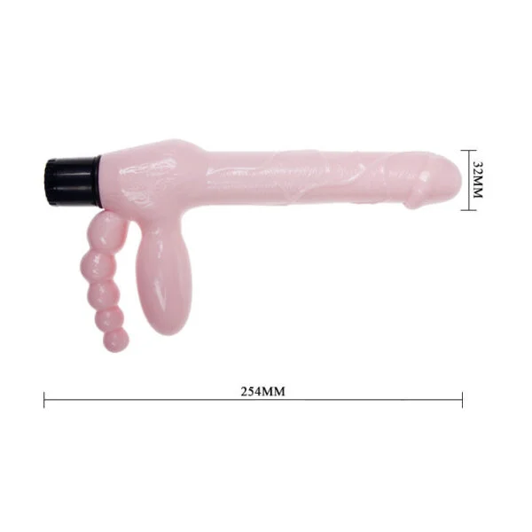Baile - Imbragatura senza Corda TPR con Vibrazione e Stimolazione Anale 25.4 cm 6