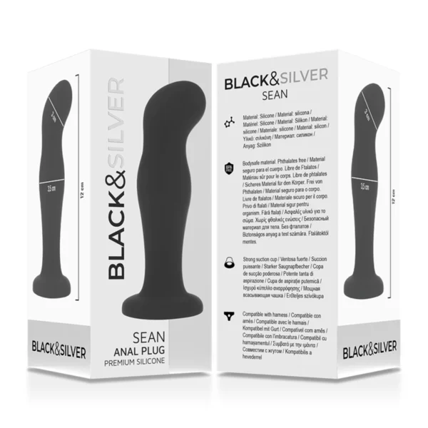 Black&Silver - Sean Plug Anale Premium in Silicone Nero 6