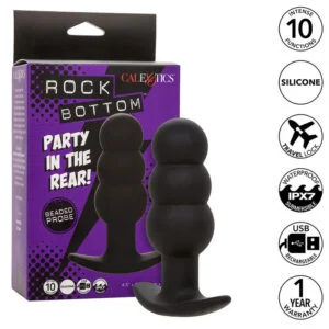 Calexotics - Rock Bottom Perline Tappo Anale 10 Vibrazioni Silicone Nero