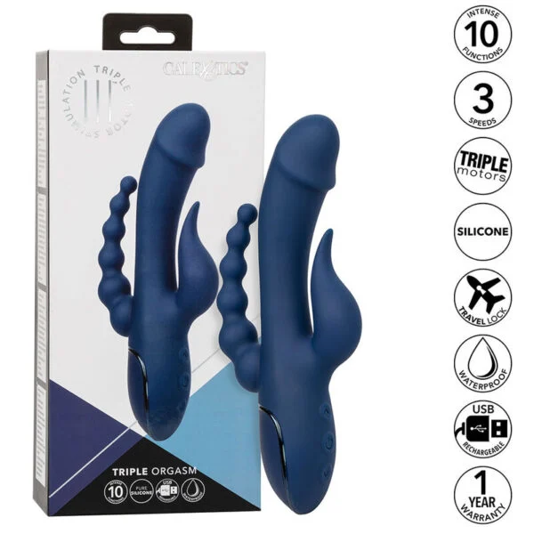 Calexotics - Vibratore Triplo Orgasmo Blu 2 Calexotics - Vibratore Triplo Orgasmo Blu 2