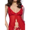 Chilirose - Cr 4696 Babydoll e Perizoma Rosso S/M 4