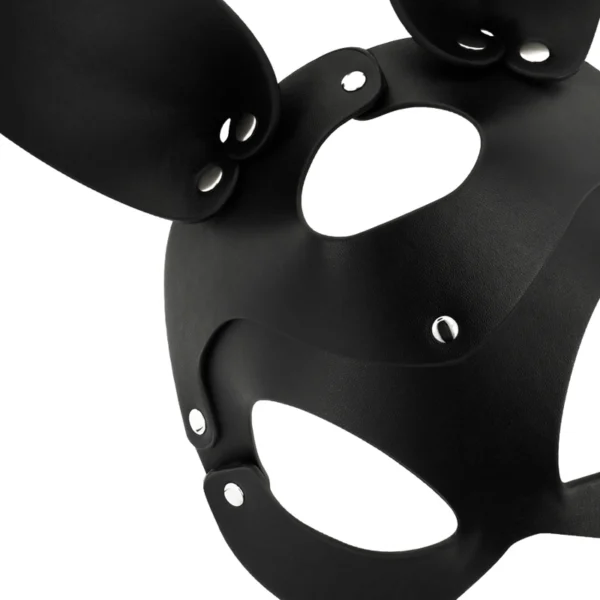 Coquette Chic Desire - Maschera Vegana in Pelle con Orecchie di Coniglio 4