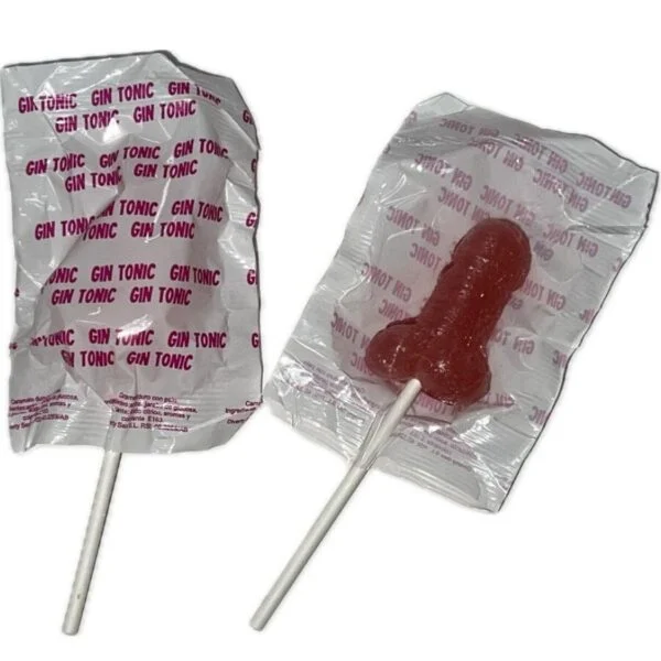 Diablo Goloso - 1 Lecca-Lecca a Forma di Pene Gin Tonic Gusto Fragola 10% Alcool Diablo Goloso - 1 Lecca-Lecca a Forma di Pene Gin Tonic Gusto Fragola 10% Alcool