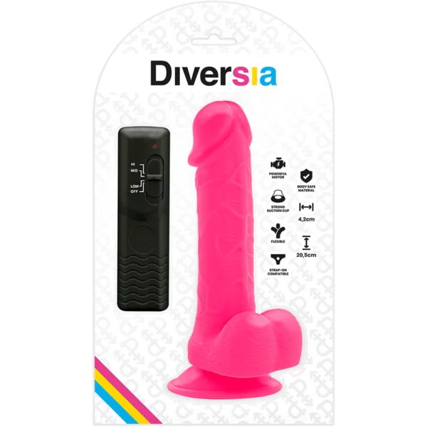 Diversia - Dildo Vibrante Flessibile Rosa 20.5 cm -O- 4.2 cm 7 Diversia - Dildo Vibrante Flessibile Rosa 20.5 cm -O- 4.2 cm 7