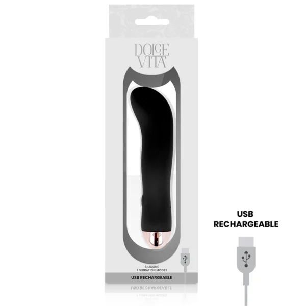 Dolce Vita - Vibratore Ricaricabile Due Nero 7 Velocità 4