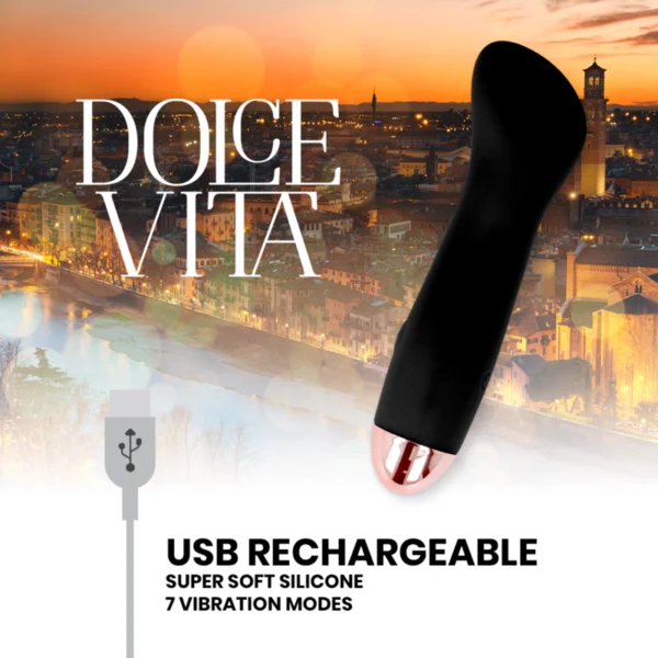 Dolce Vita - Vibratore Ricaricabile One Black 10 Velocità 5 Dolce Vita - Vibratore Ricaricabile One Black 10 Velocità 5