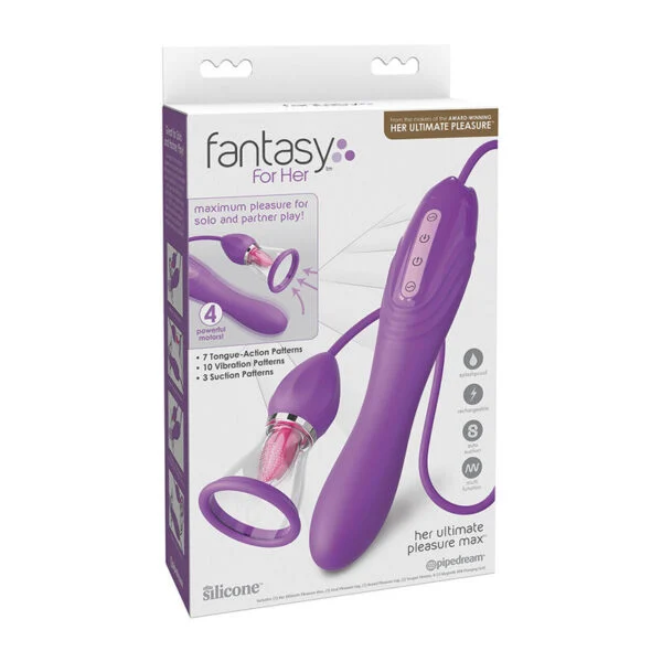 Fantasy For Her - Tubo di Aspirazione Massimo Piacere con Lingua Stimolante Viola 5 Fantasy For Her - Tubo di Aspirazione Massimo Piacere con Lingua Stimolante Viola 5