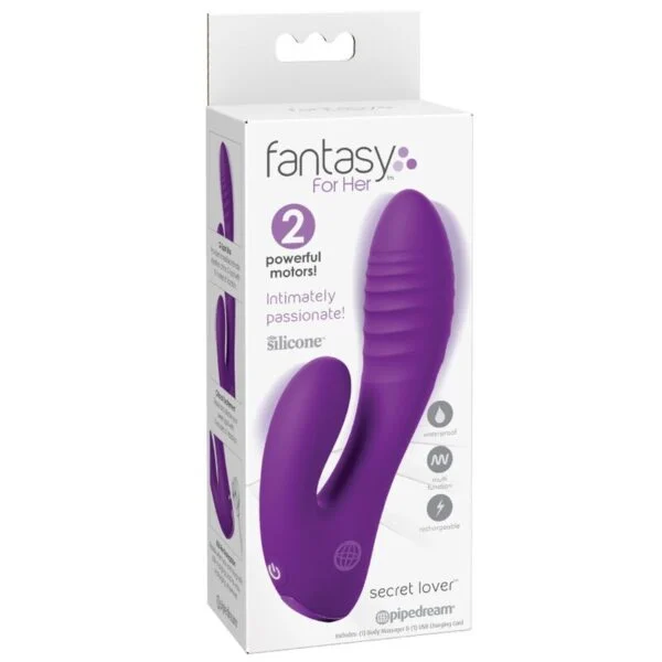 Fantasy For Her - Vibratore Doppio Punto per L'amante Segreto, Clitoride Ricaricabile, Viola 3