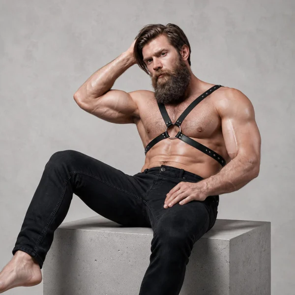 Fetish Submissive Attitude - Imbracatura in Ecopelle con Petto Incrociato da Uomo 4