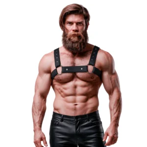 Fetish Submissive Attitudine - Imbracatura Sportiva Regolabile in Neoprene per Uomini Fetish Submissive Attitudine - Imbracatura Sportiva Regolabile in Neoprene per Uomini