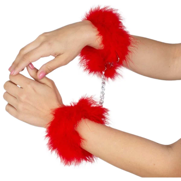 Gioco Segreto - Manette Marabou Rosso 4 Gioco Segreto - Manette Marabou Rosso 4