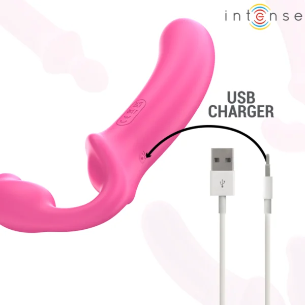 Intense - Amy Doppio Vibratore 20 cm Rosa Telecomando 7