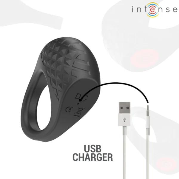 Intense - Clover Vibratore Anello per Pene 10 Vibrazioni Nero 7