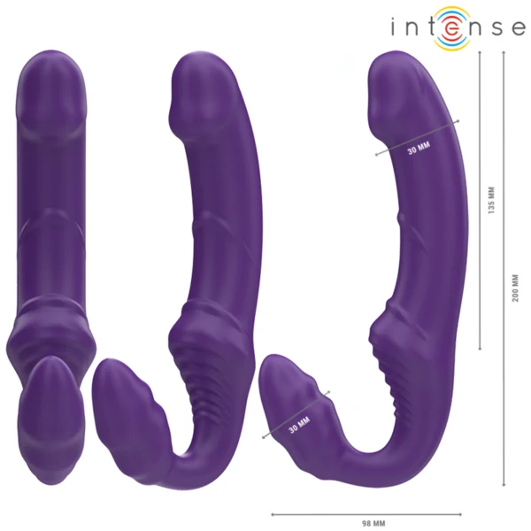 Intense - Jill Doppio Vibratore 20 cm Viola Telecomando 3