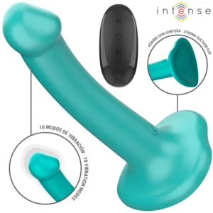 Intense - Katie Vibratore con Ventosa 10 Vibrazioni Telecomando Blu
