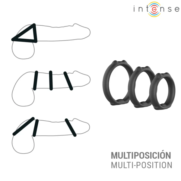 Intense - Peter Set di 3 Anelli per Pene Modello 9 3 Intense - Peter Set di 3 Anelli per Pene Modello 9 3