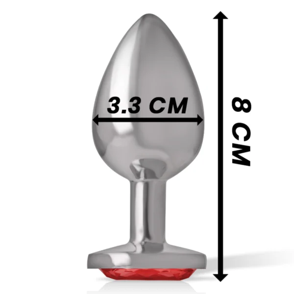 Intense - Plug Anale in Metallo con Cristallo Rosso Misura M 4