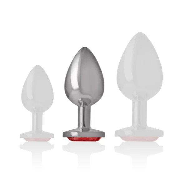 Intense - Plug Anale in Metallo con Cristallo Rosso Misura M 5