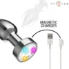 Intense - Plug Anale Vibrante in Metallo con Luci LED e Telecomando - Taglia M 6 Intense - Plug Anale Vibrante in Metallo con Luci LED e Telecomando - Taglia M 6