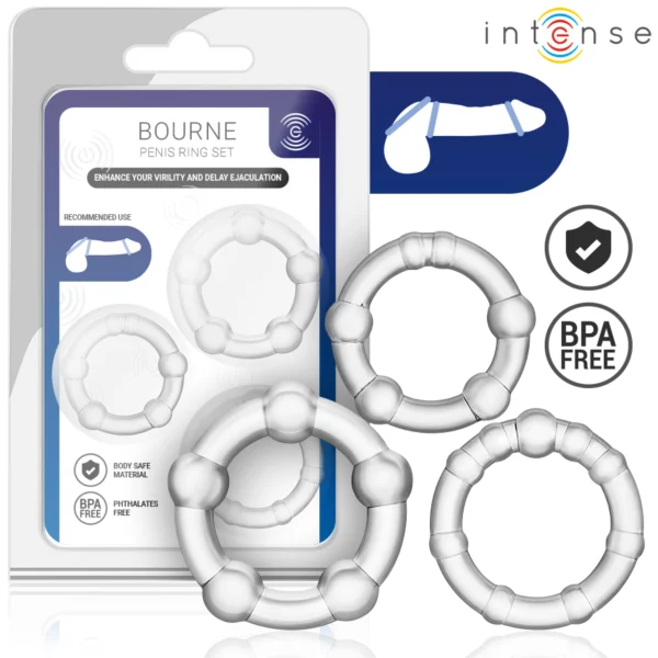 Intense - Set di 3 Anelli per Pene Bourne Intense - Set di 3 Anelli per Pene Bourne