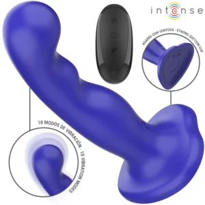 Intense - Vibratore Shorty con Ventosa Telecomando Blu