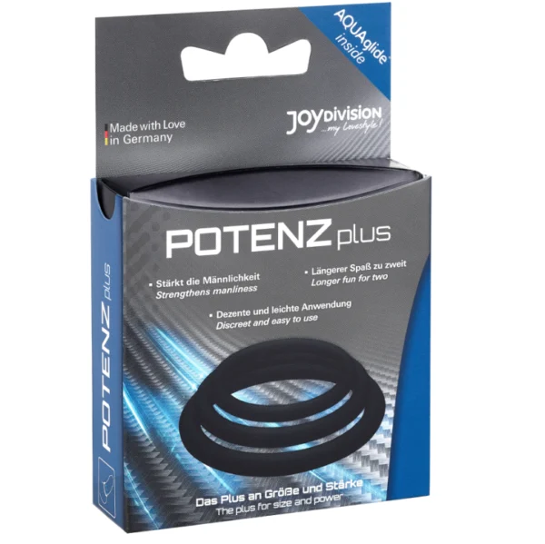Joydivision Potenzduo - Plus Set 3 Anelli Nero - S, M, L 3
