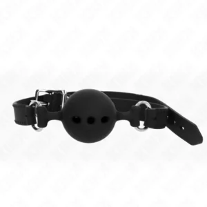 KINK - BAVAGLIO IN SILICONE INTERO 55 x 2 CM CON SFERA DA 5 CM MISURA L NERO REGOLABILE 35-51 CM KINK - BAVAGLIO IN SILICONE INTERO 55 x 2 CM CON SFERA DA 5 CM MISURA L NERO REGOLABILE 35-51 CM