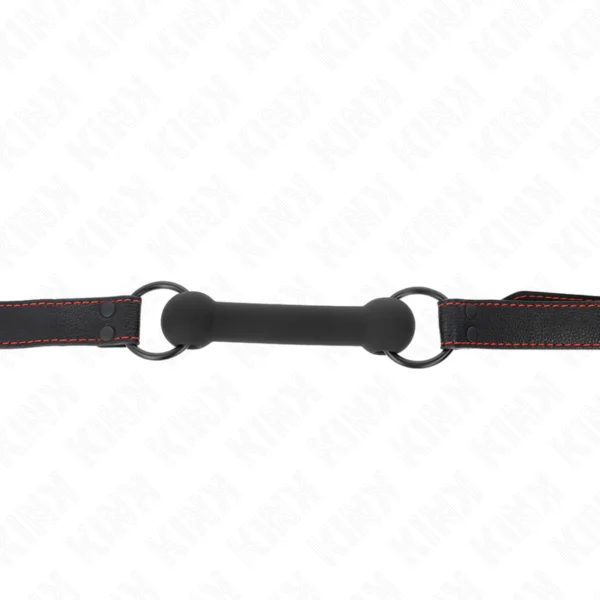 Kink - Bone Gag con Cinturino in Similpelle Nero Regolabile 41-57 cm 3 Kink - Bone Gag con Cinturino in Similpelle Nero Regolabile 41-57 cm 3