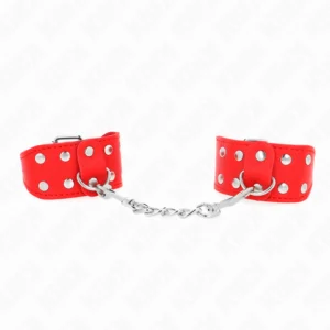 Kink - Bracciali con Doppia Linea di Borchie Regolabili Rosso Kink - Bracciali con Doppia Linea di Borchie Regolabili Rosso