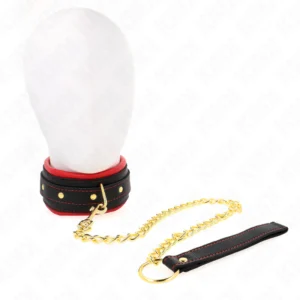 Kink - Collare con Guinzaglio in Tessuto Tinto Regolabile 33-48 cm X 5,7 cm