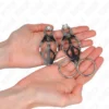 Kink - Morsetti per Capezzoli con O-Ring Trifoglio Giapponese Argento 3
