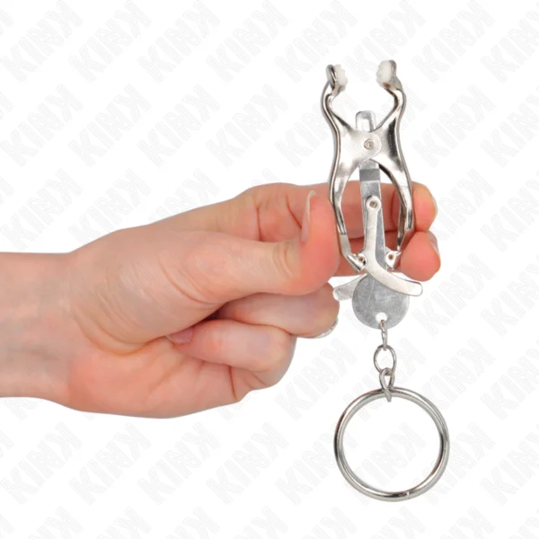 Kink - Morsetti per Capezzoli con O-Ring Trifoglio Giapponese Argento 4