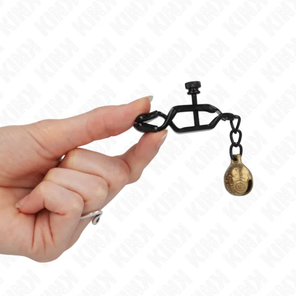 Kink - Morsetti per Capezzoli Stile Bell Jaw Nero 7 cm 4