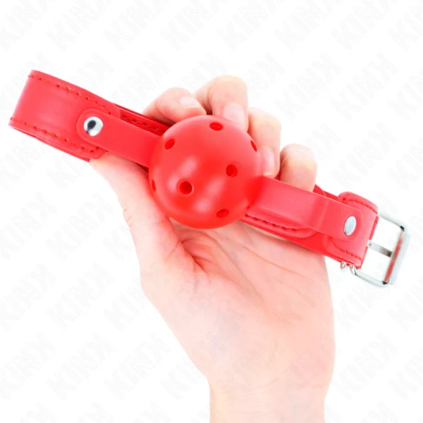 KINK - PALLA TRASPIRANTE ROSSA 4,5 CM BAVAGLIO 65 x 2,5 CM 3 KINK - PALLA TRASPIRANTE ROSSA 4,5 CM BAVAGLIO 65 x 2,5 CM 3