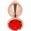 Kink - Plug Anale in Oro Rosa con Rosa Rossa S 2 Kink - Plug Anale in Oro Rosa con Rosa Rossa S 2