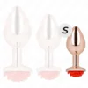 Kink - Plug Anale in Oro Rosa con Rosa Rossa S 3 Kink - Plug Anale in Oro Rosa con Rosa Rossa S 3